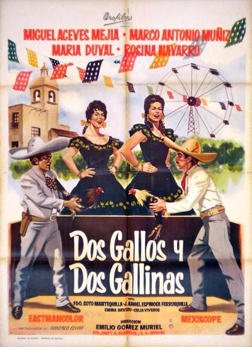 Постер: Dos gallos y dos gallinas