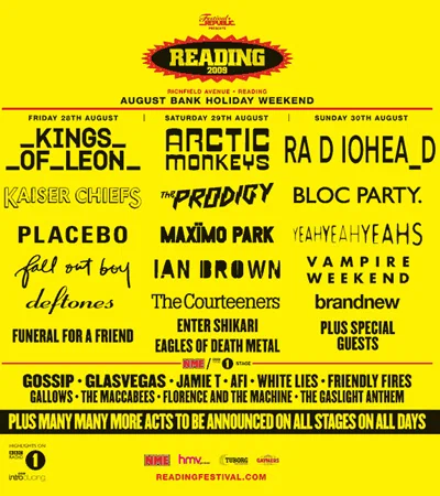 Постер: Фестивали Reading и Leeds 2009