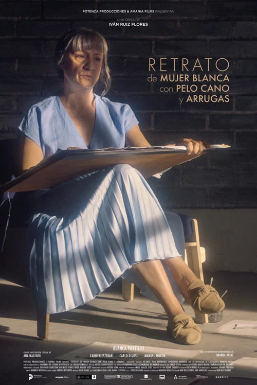 Постер: Retrato de mujer blanca con pelo cano y arrugas