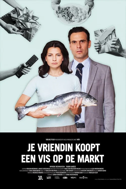 Постер: Je vriendin koopt een vis op de markt